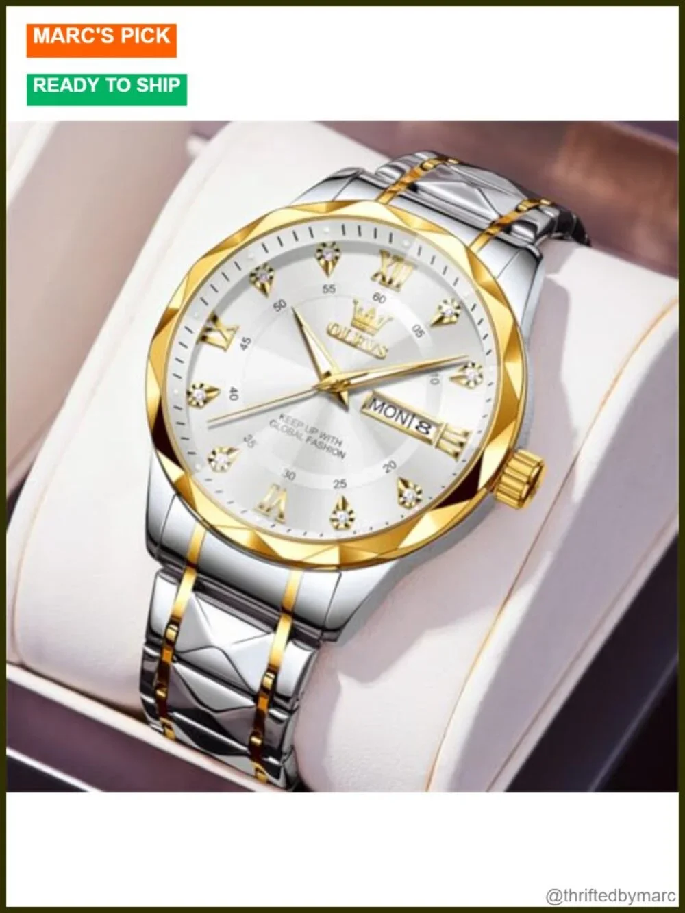 Luxury Diamond Casual Large Dial Stainless Steel Waterproof Business Dress